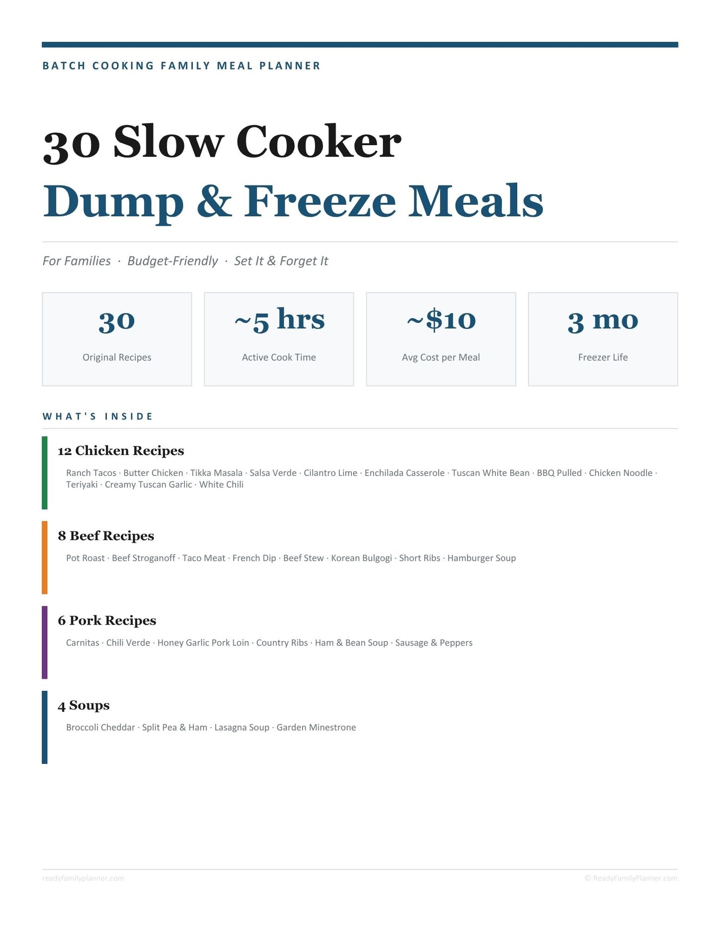 30 Slow Cooker Batch Cooking Family Recipes