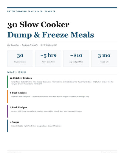 30 Slow Cooker Batch Cooking Family Recipes