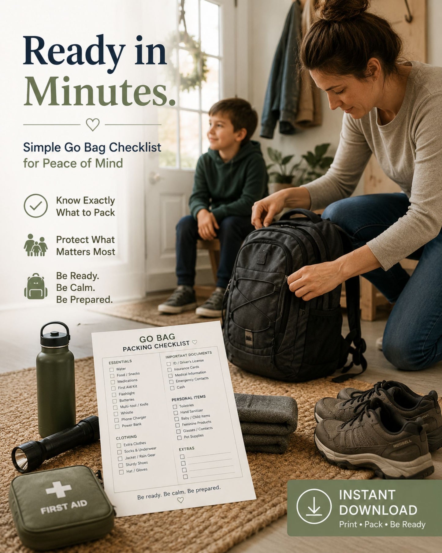 Go Bag Packing checklist