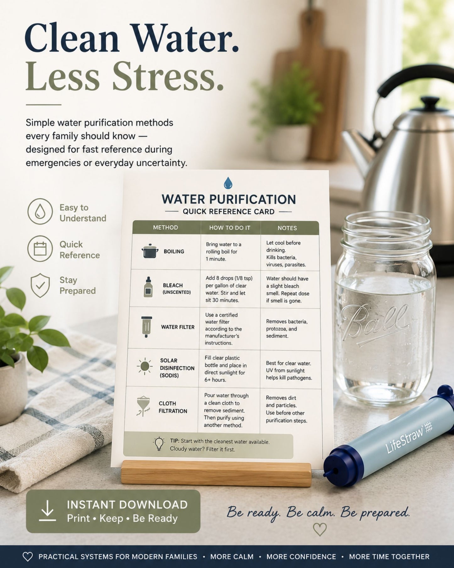 Water Purification Quick Reference Card