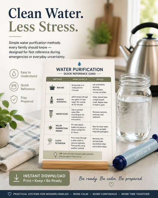 Water Purification Quick Reference Card