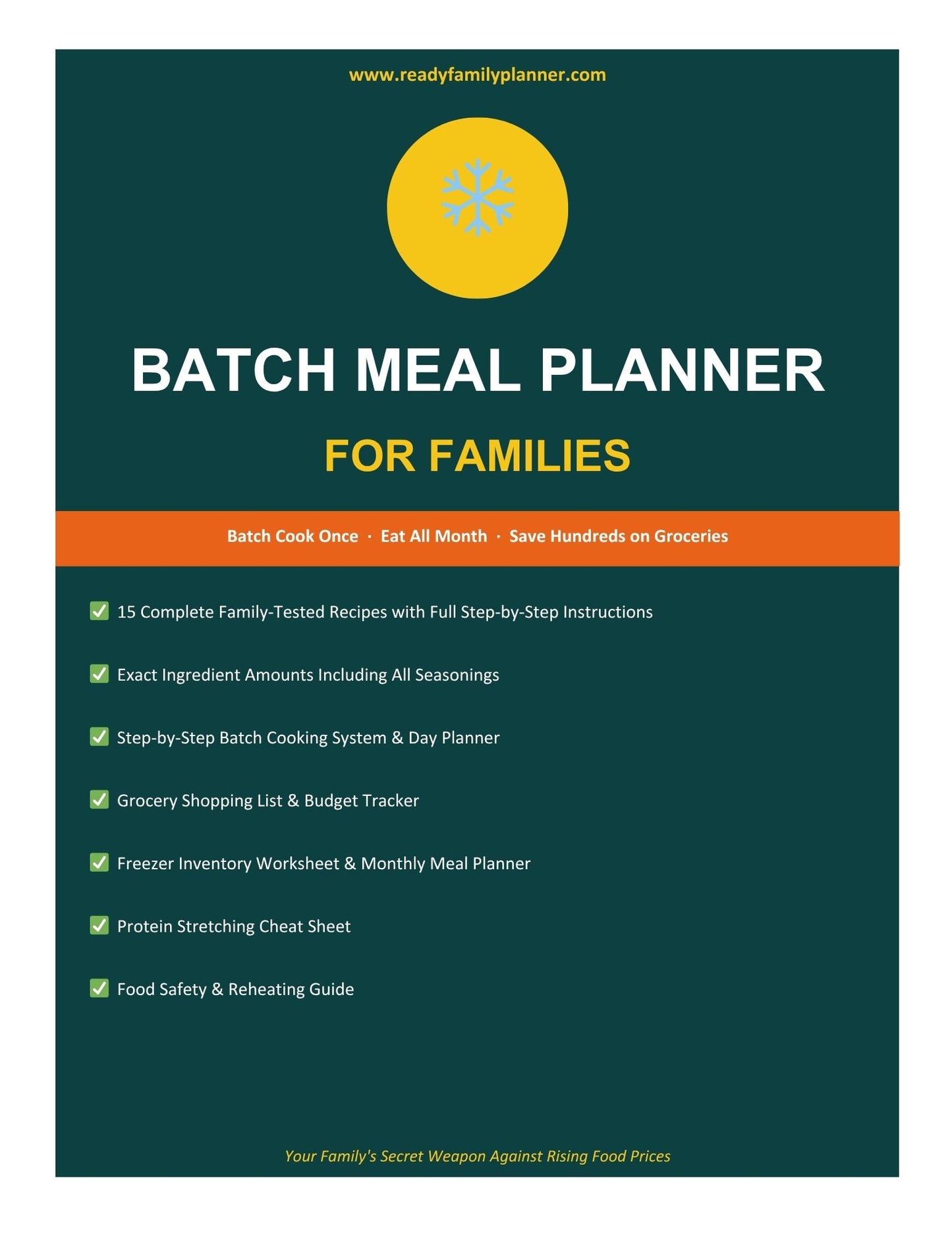 Batch Cooking Family Meal Planner