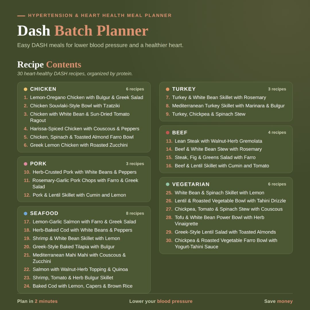 Dash Batch Planner — Easy DASH Meals for Hypertension & Heart Health