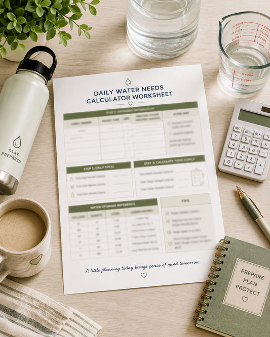 Daily Water Needs Calculator & Worksheet